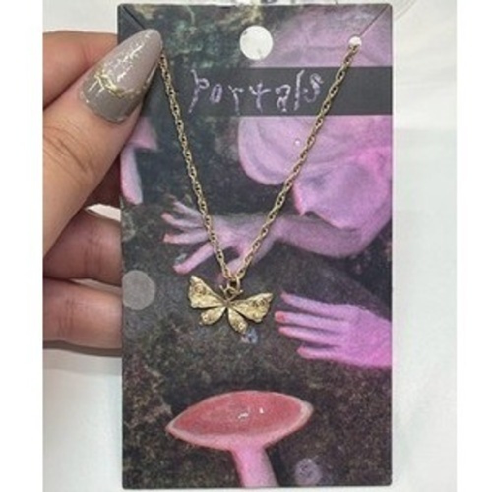 Melanie Martinez Portals Butterfly Necklace Gold Tone Official Merch New